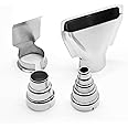 Kyuionty 4 Pcs Heat Gun Nozzles Kit, Stainless Steel Reflector Heat Resisting Nozzles Gun Accessory Replacement for Hot Air Gun Soldering Station Nozzle Tool