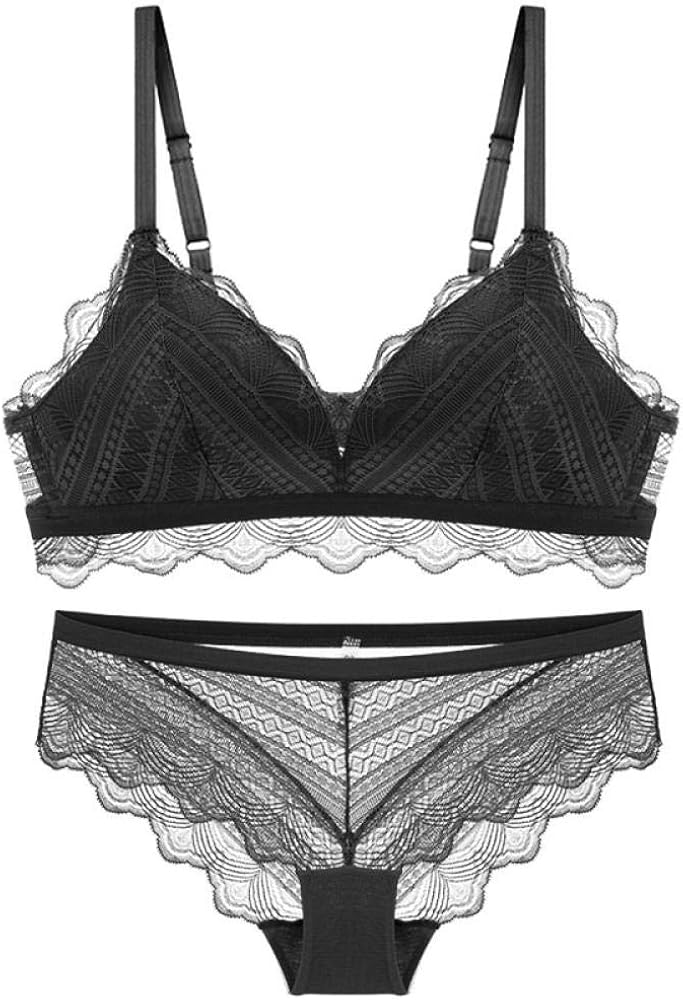 Dafang Bra French Rigid Ring Triangle Cup Bra Set Thin Cotton Small