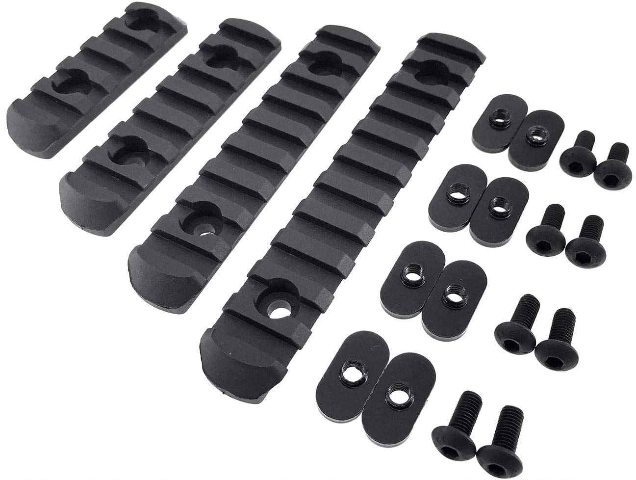 Airsoft magic 20mm Polymer Picatinny Rail Sections for MOE 4 Pack AEG GBB Airsoft – Black