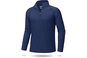 KINSWT Men's Long Sleeve UPF 50+ Golf Shirts 1/4 Zip Pullover Lightweight SPF UV Sun Protection Quarter Zip Shirts