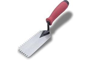 MARSHALLTOWN QLT V Notched Margin Trowel, Flooring and Tiling, Soft Grip Handle, 5 x 2 Inch, MT79