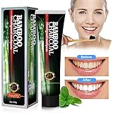 Activated Charcoal Teeth Whitening Toothpaste - DESTROYS BAD BREATH - Best Natural Black Tooth Paste Kit - MINT FLAVOR - Herbal Decay Treatment - REMOVES COFFEE Stains