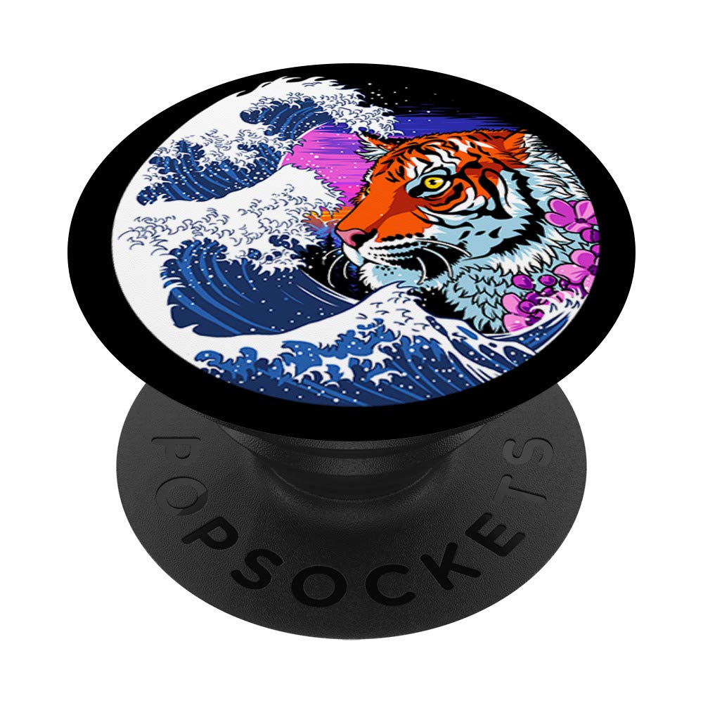 Wave face tiger cherry tree PopSockets Swappable PopGrip
