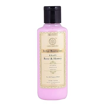Khadi Natural Moisturising Lotion, Rose and Honey, 210ml