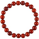 Gemstone Beads Stretch Bracelet – 7 to 7.5 Inch Elastic Round Beads Bracelet for Women & Men, Natural Crystal Healing Jewelry, Handmade Unisex Energy Gift