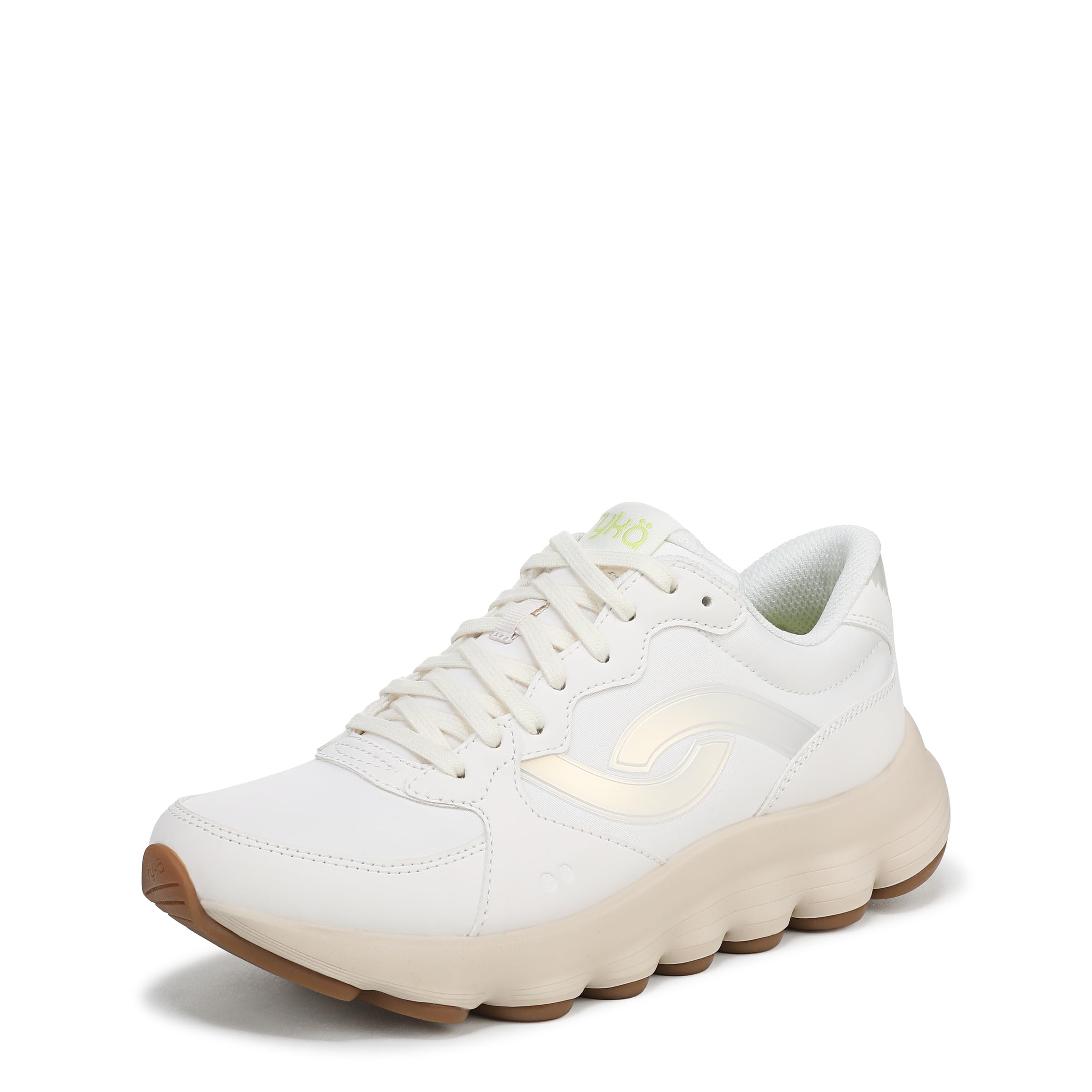 Ryka Womens Podflow Retro Walking Shoes White Alyssum Mesh Fabric 8 M