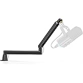 InnoGear 2025 Upgraded Microphone Boom Arm, Magnetic Cable Management Low Profile Mic Stand 360° Rotatable Desk Mount for Fifine AM8 K669B Blue Yeti HyperX QuadCast SoloCast AT2020, Black