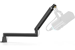 InnoGear 2025 Upgraded Microphone Boom Arm, Magnetic Cable Management Low Profile Mic Stand 360° Rotatable Desk Mount for Fifine AM8 K669B Blue Yeti HyperX QuadCast SoloCast AT2020, Black