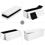SONGMICS Storage Ottoman Foldable Cube with Storage 300 kg Cloud White view 7
