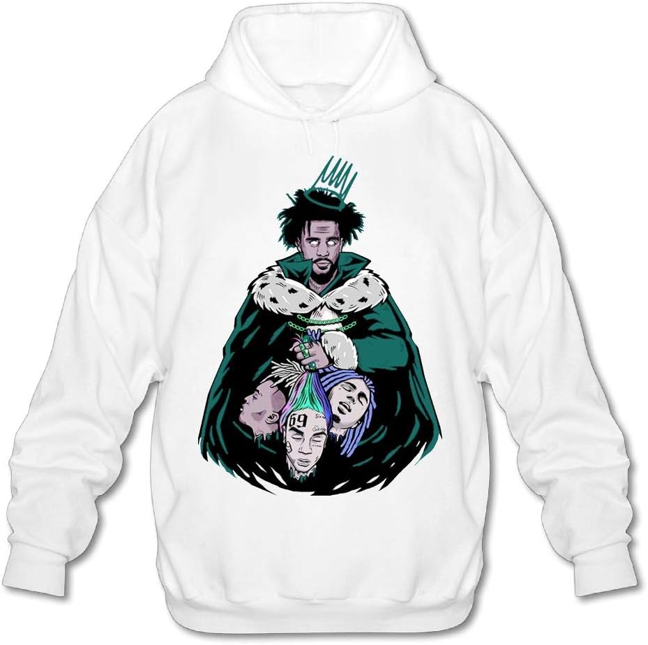 J-Cole Men's Casual Hoodies Fashion Pullover White