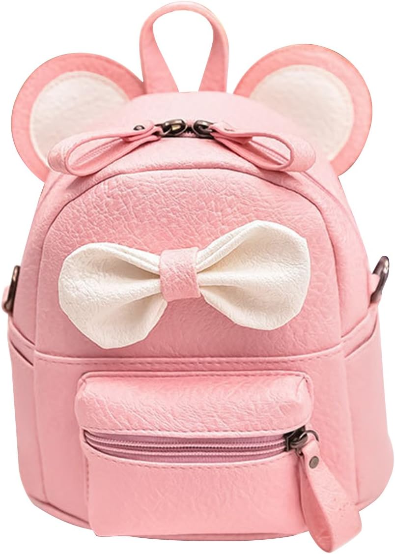 ABage Girl's Mini Backpack Purse Cute Lightweight PU Leather Travel Daypacks, Pink2