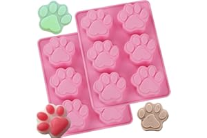 Shypeg Puppy Dog Paw Silicone Molds 2 Packs 6 Cavities Cake Baking Mold for Baking, Cupcake, Cheesecake, Cornbread, Muffin, S
