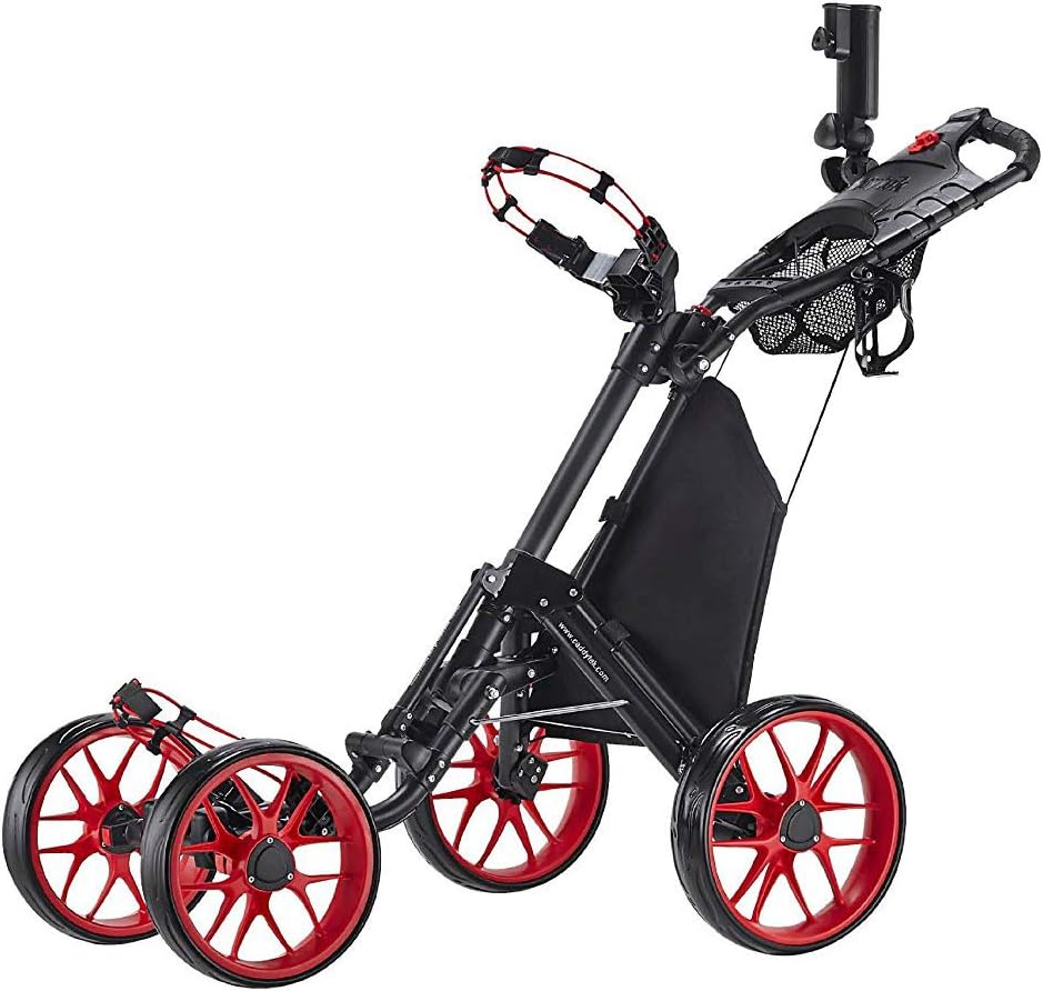 Caddytek One-Click Folding Golf trolley 4 Wheel Golf Push/Pull Cart Version 3