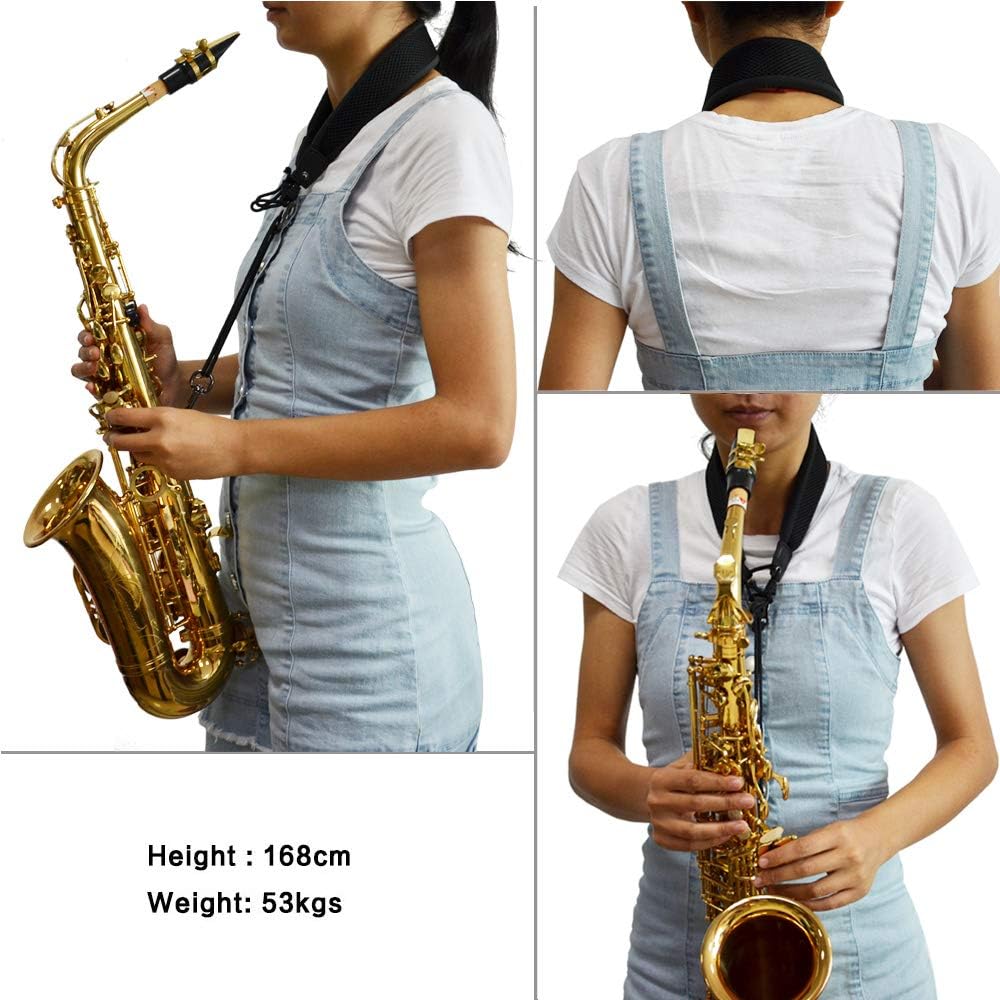 Rayzm Saxophone Strap with Metal Hook for Adults and Children Soft Padded Adjustable Sax Neck Strap for Alto/Tenor/Soprano/Baritone Saxophones - Image 5