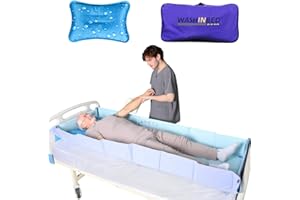 Ehucon Bed Portable Bathtub for Full Body Washing in Bed,Collapsible Bathtub System Medical Bathtub for Bedridden, Disabled Patients,Elderly,Handicap ((6-fold)-74"(L) x24"(W) x8"(H))