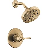Delta Saylor 14 Series 5-Setting Shower Faucet Set, Brushed Gold Shower Head and Handle Set, Valve Trim Kit, Champagne Bronze T14235-CZ (Valve Not Included)