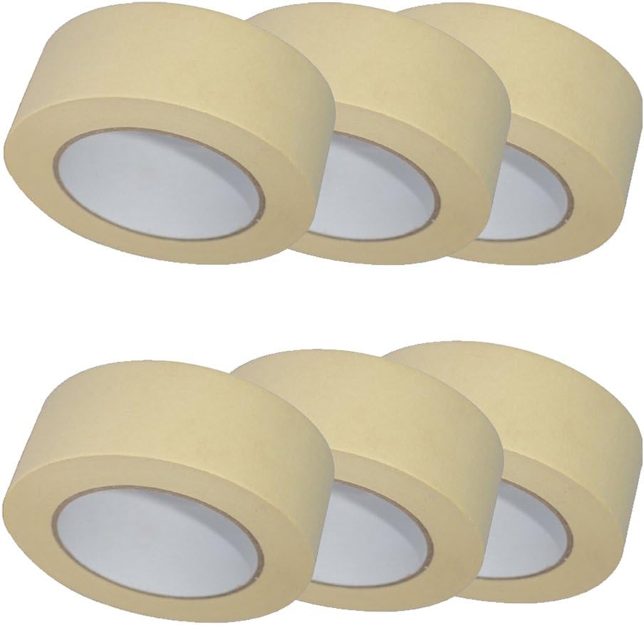 6X TAHA Quality Masking Tape 50mm X 50m Indoor/Outdoor General Purpose