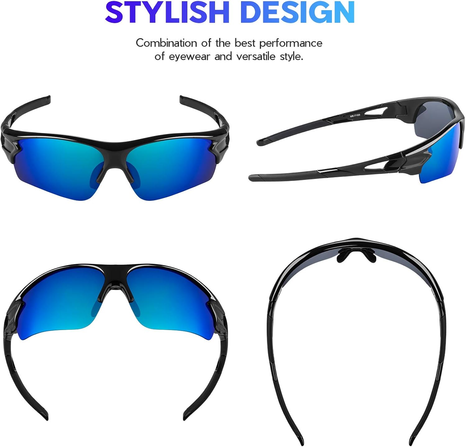 BEACOOL Polarized Sports Sunglasses for Men Women Youth Running Cycling Hiking Baseball Golf Fishing Driving Motorcycle TAC Glasses UV400 Protection,Black Green - Image 3