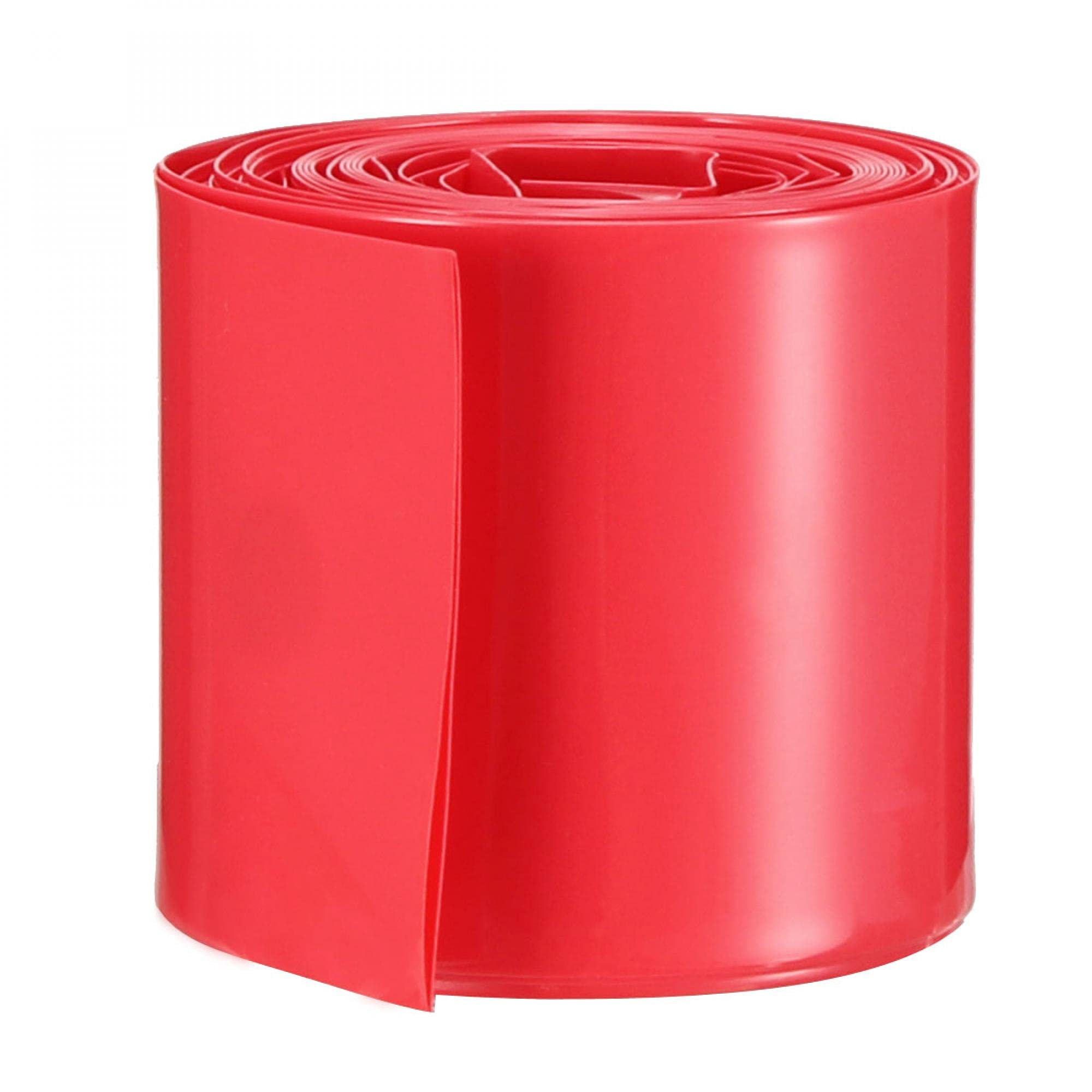 sourcingmap 29.5mm Flat PVC Heat Shrink Tubing Battery Wrap 2m Length for 18650 Battery Red