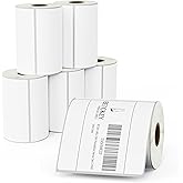 BETCKEY - 4" x 4" (102 mm x 102 mm) Shipping & Large Square Removable Film Label - Durable Waterproof - Compatible with Zebra & Rollo Label Printer [6 Rolls, 2100 Labels]