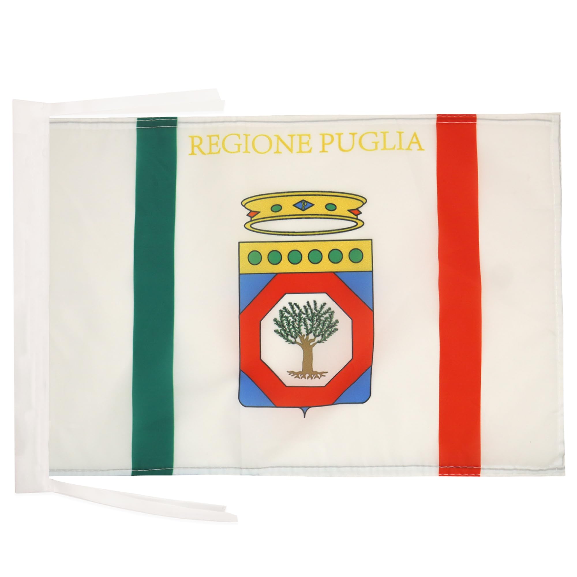 AZ FLAG - Apulia Flag - 18'' x 12'' - 100% Polyester Italy - Italian region of Puglia Small Banner with Two Cords - Fade Resistant - Vivid Colors - 18x12 in - 45x30 Cm — image 1
