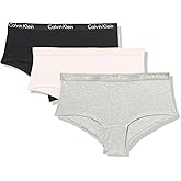 Calvin Klein womens Motive Cotton Boyshort Panties, 3 Pack