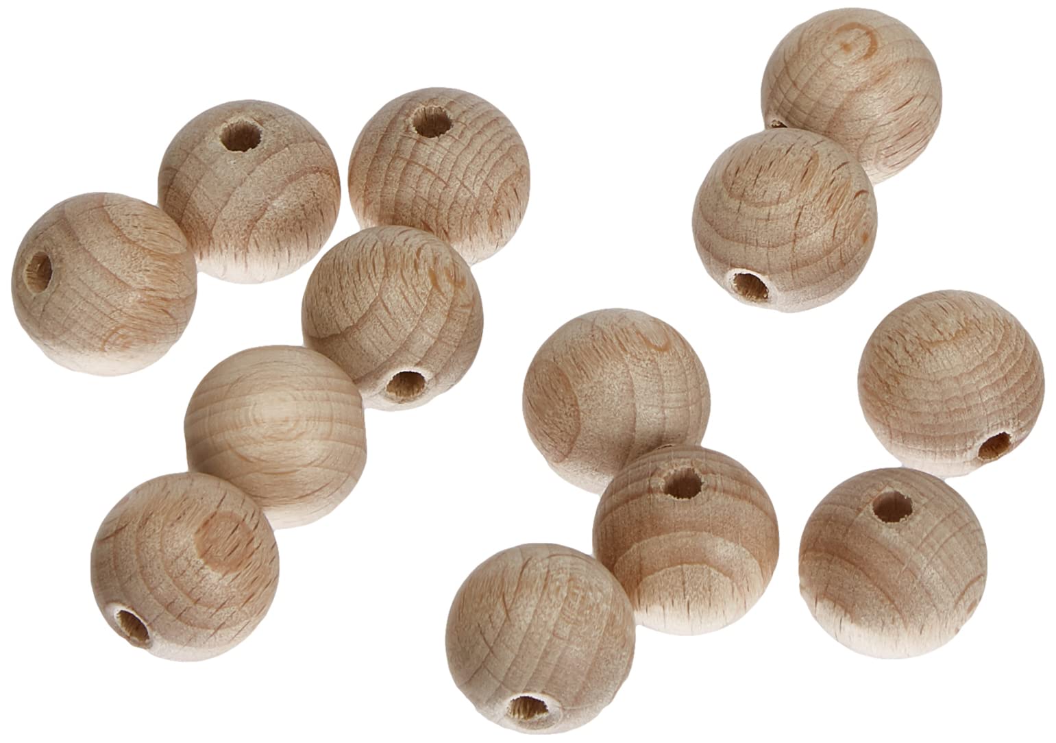 Glorex Raw Wood Ball, Wood, natural, 15mm (18St)
