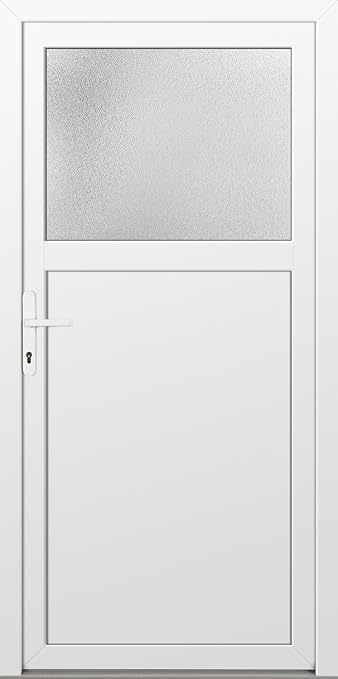 individuelle Nebeneingangstür (nach Maß, glatt, NEU, PVC, weiß, alles inklusive)