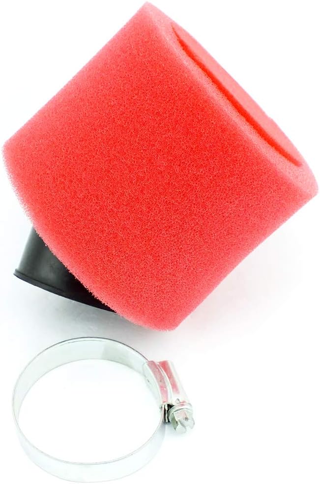 QAZAKY Universal 42mm 1.65inch Red Angled Double Foam Pod Performance Air Filter Cleaner 125cc 150cc 200cc 250cc GY6 Motorcycle ATV Scooter Quad Go Kart Moped Pit Dirt Bike Yamaha PZ24 41mm 43mm - Image 5