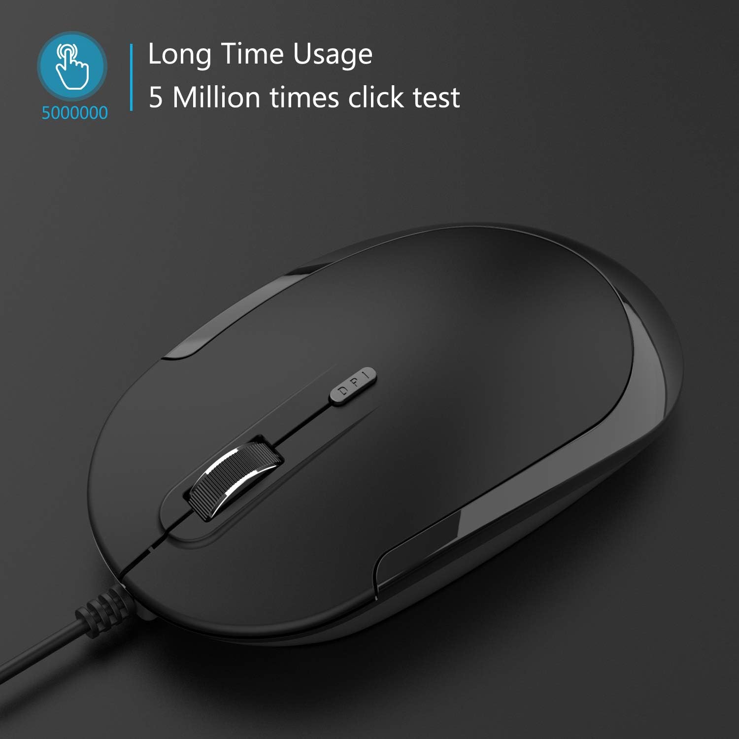 Wired Keyboard and Mouse, Jelly Comb Ultra Thin Full Size USB Wire Corded Keyboard Mouse Combo Set with Number Pad for Computer, Laptop, PC, Desktop, Notebook, Windows 7, 8, 10 (Black): Computers & Accessories