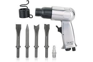 FLKQC 150mm Air Hammer Kit with 4 Chisels & Quick Change Retainer, 4500 BPM Short Barrel Pneumatic Hammer, Air Shovel Tool fo