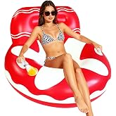 Pool Floats for Adults mesh Bottom Pool raft with Two Handle and a Big Cup Holder, Great for Chilling in The Pool