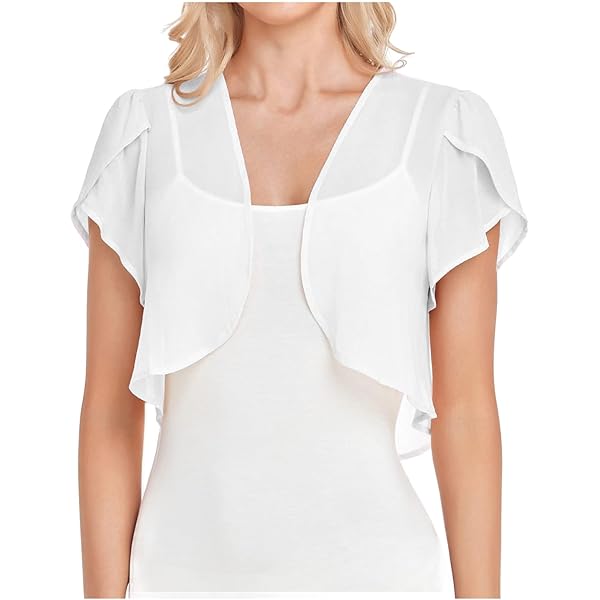 Womens Bolero Shrugs for Summer Dress Puff Short Sleeve