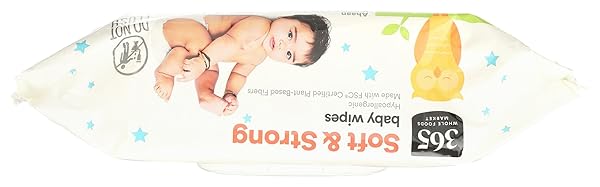365 BY WHOLE FOODS MARKET, SOFT & STRONG DISPOSABLE BABY WIPES, FRAGRANCE-FREE, 100 COUNT