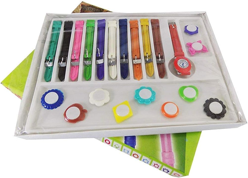 Virom Analogue Multicolor Dial Girl's Watch With 11 Interchangeable Dial And 11 Strap