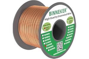BINNEKER 24 AWG Magnet Wire - Enameled Copper Wire - Enameled Magnet Winding Wire - 1.0 lb - 0.0221" Diameter 1 Spool Coil Natural Temperature Rating 155℃ Widely Used for Transformers Inductors