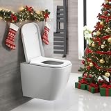 Pipishell Square Toilet Seat Soft Close Quick Release Heavy Duty UF White view 2