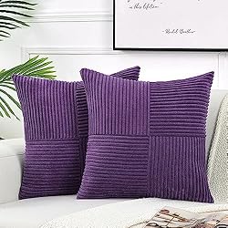 Fancy Homi 2 Packs Purple Decorative Throw Pillow