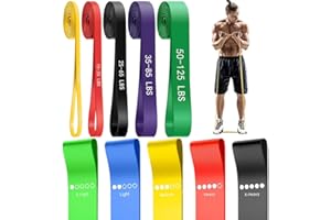 Set of 10 Training Elastic Resistance Bands Exercise Loop Bands for Body Stretching Pull Up Workout Fitness Yoga Pilates Band