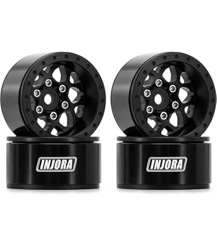 INJORA 1.0 Plus – Llantas De Latón Beadlock De 6 Radios Para TRX4M Scx24 Fcx24 124 118 Rc Crawler 1 48 Ozpiezas Negro Y Dorado