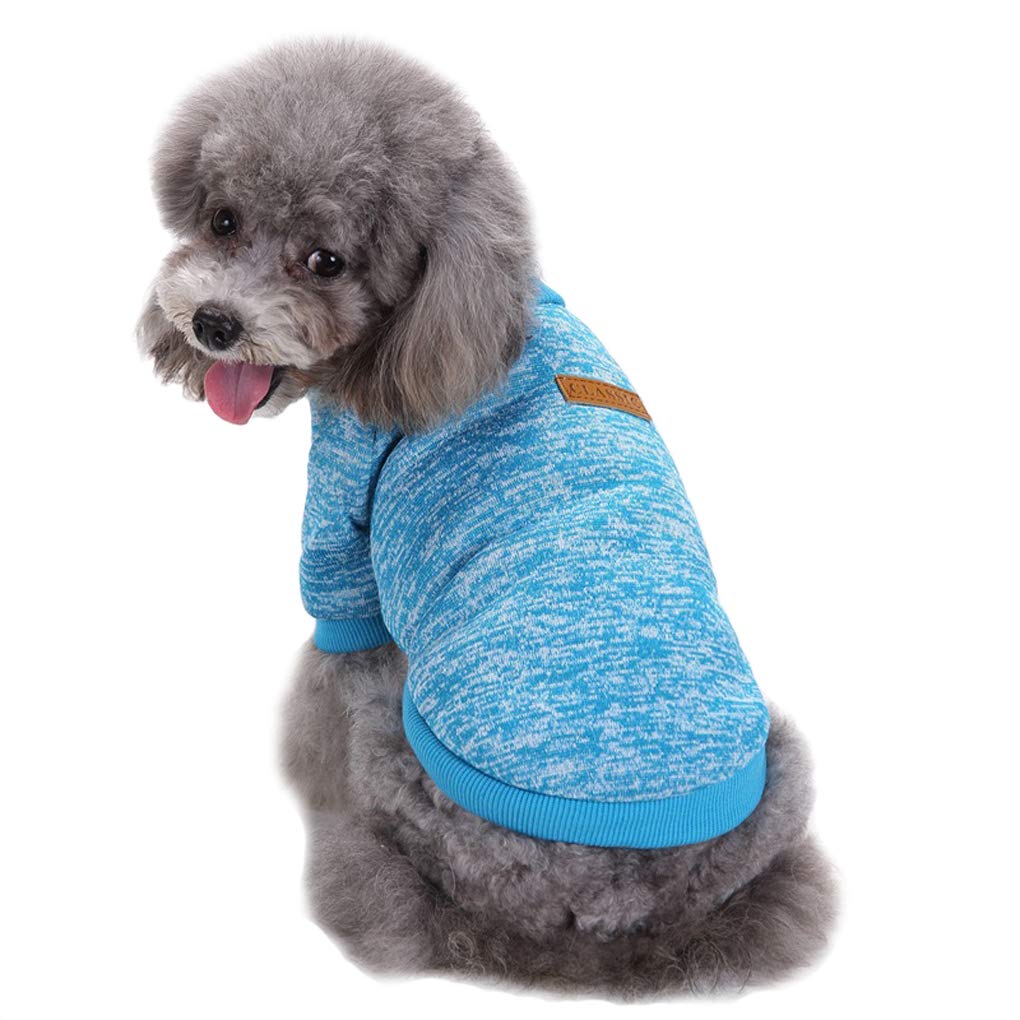 Fashion Focus On Pet Dog Clothes Knitwear Dog Sweater Soft Thickening Warm Pup Dogs Shirt Winter Puppy Sweater for dogs (Light blue, M)