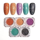 BORN PRETTY Holographic Laser Powder Ultra-thin Shining Manicure Nail Art Glitter Powder 5 Box 5 Colors