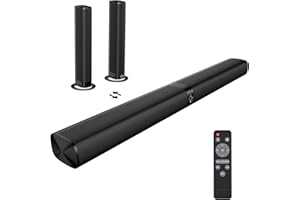Assistrust Centre Channel Speakers, 80W Sound Bar, 2.0CH Soundbar for TV with Bluetooth/ARC/Opt/AUX Connect, TV Sound Bar for