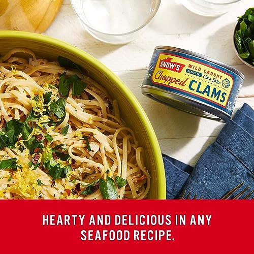 Snow's Wild Caught Chopped Clams Canned, 6.5 oz Can (Pack of 6) 5g