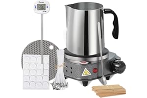 Complete Candle Making Kit,with Wax Melter,Candle Making Supplies,Including Hot Plate, Trivet Mat,Wicks Holder,Stickers,Candl