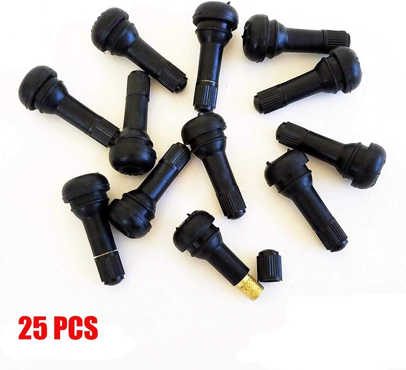 ANTS PART 25Pcs TR413 Snap-in Tire Valve Stems Short Rubber Universal for Cars