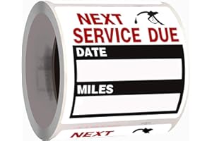 SXDMHYB Oil Change Auto Maintenance Service Due Reminder Stickers Labels 100pcs/Roll Stickers，Easy-Peel with No Residue, Easy to Write On，2x2 Inch, Black