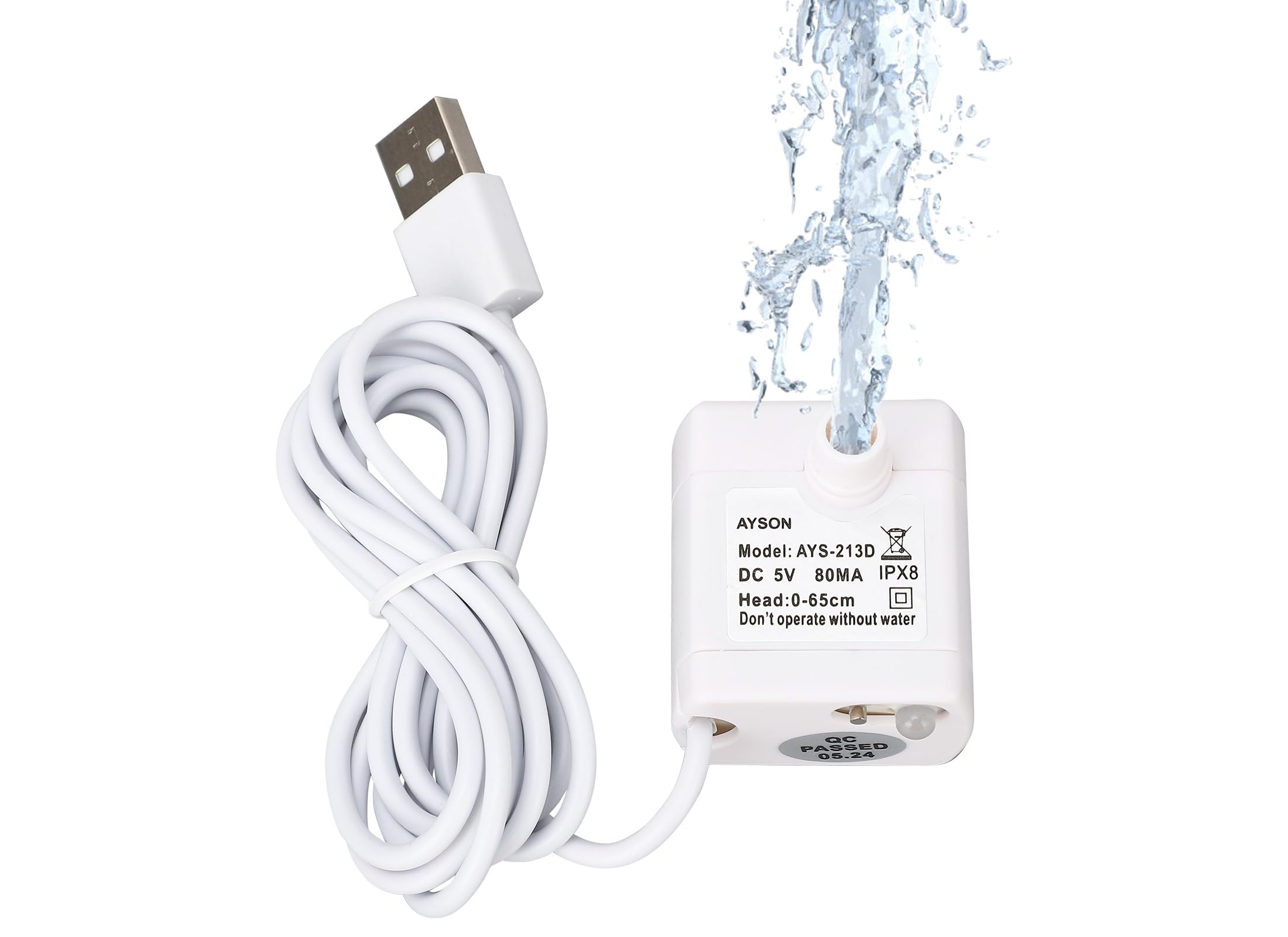 Super Quiet Replacement Pump for Cat Water Fountain with Adjustable Water, Universal Compatible Pet Water Fountain Pump