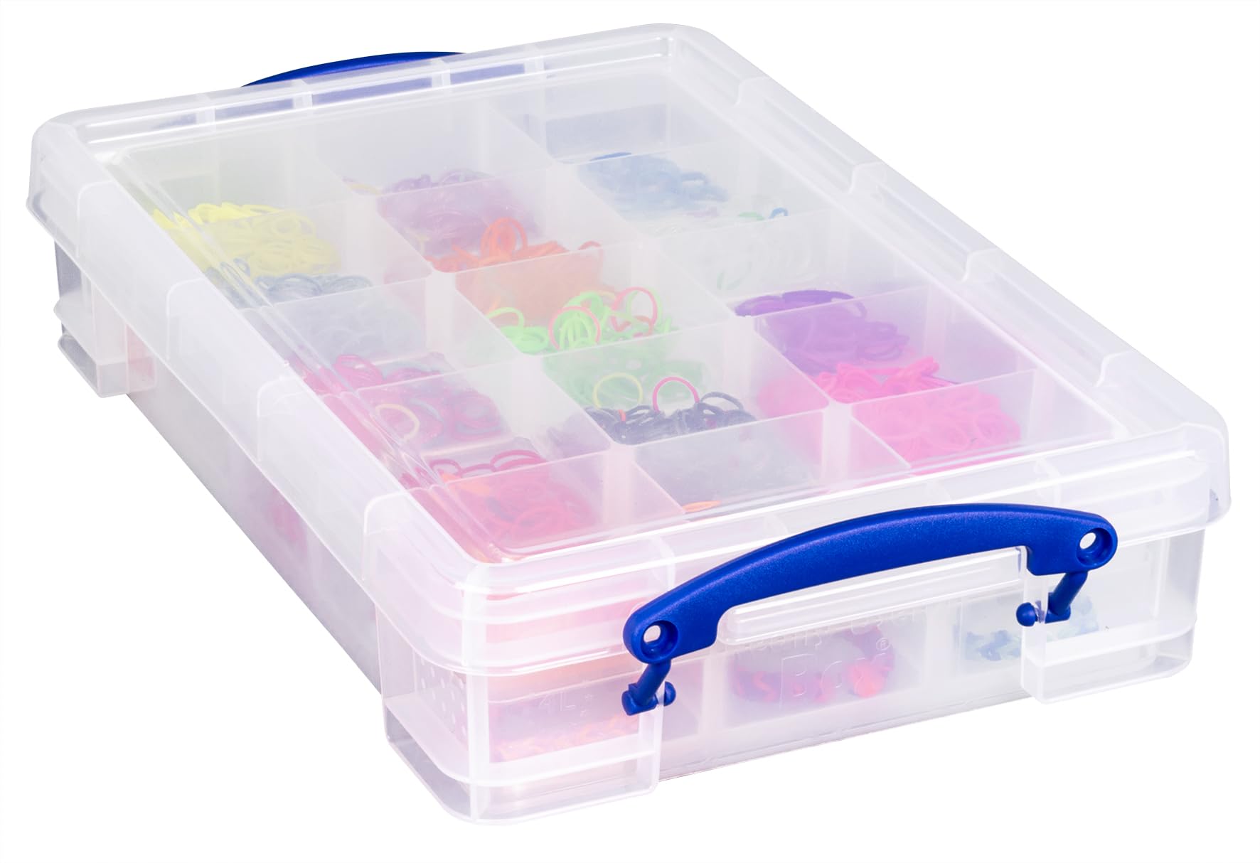 Really Useful Box Plastic Storage 4 Litre Clear with 2 x Hobby Trays