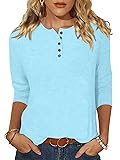 EADINVE Womens Crew Neck 3/4 Sleeve Tops Basic